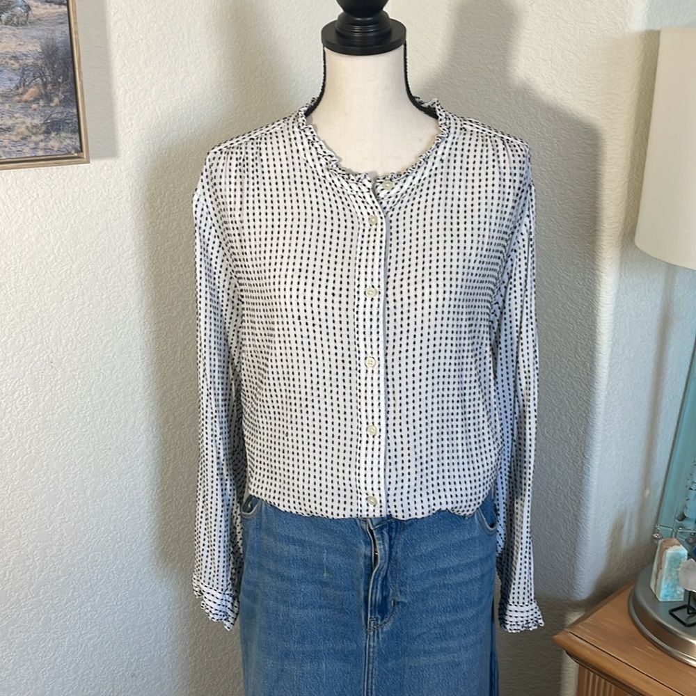 Loft White and Black Blouse - Picture 3 of 10